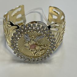 adjustable bracelet with angel 14k gold plated