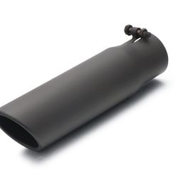 LCGP 2.5 Inch Inlet Exhaust Tip,2.5" X 3" X 12" Black Exhaust Tailpipe Tip For Truck With Bolt On Design 
