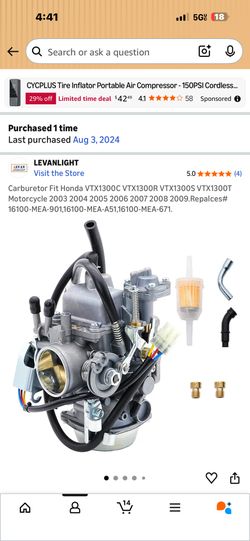 Carburetor For 2005 Honda VTX1300R