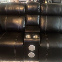 Faux Leather Recliner Set For Sale