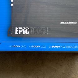 Audiocontrol EPICFOUR 800 Watt RMS Compact 4-Channel Car Audio Amplifier 200x4
