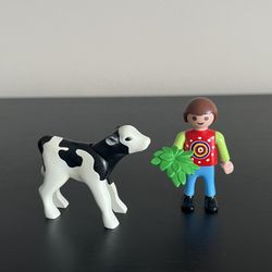 Playmobil Special 4624 Child Boy With Calf Farm Vintage 2003