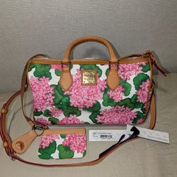 Dooney & Bourke Hydrangea Basketweave satchel w/ coin purse