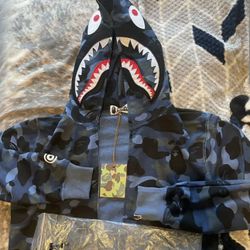Blue Camo Bape Full Zip Hoodie