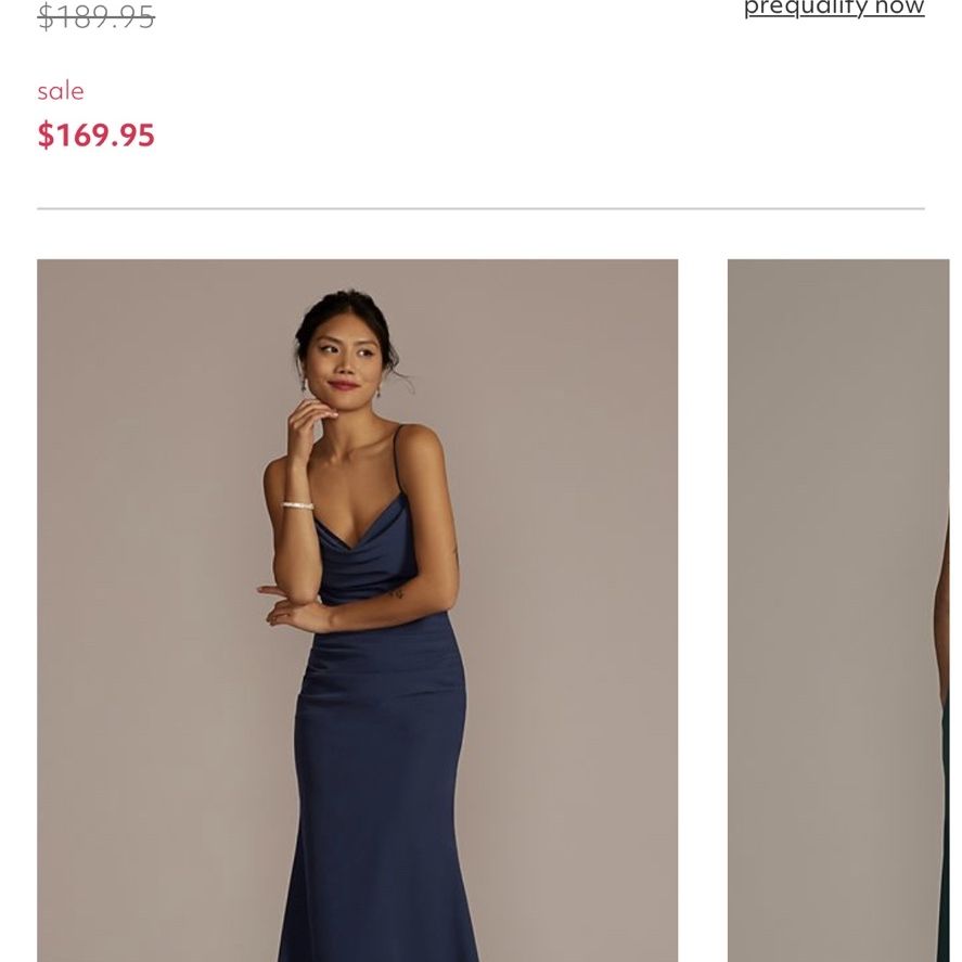 stretch crepe cowl neck strappy bridesmaid dress for Sale in Poway, CA friendly and breathability