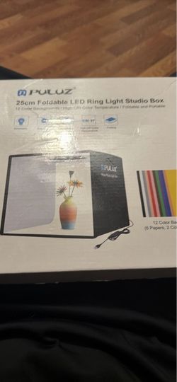 PULUZ 25cm Foldable LED Ring Light Studio Box