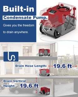 AlorAir Smart Wi-Fi 125 PPD Industrial Commercial Dehumidifiers with Pump, LGR 1250X Large Dehumidifier with Wi-Fi Controls, for Basements, Garages, a