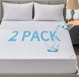 BEDLORE 2 Pack Waterproof Mattress Protector, King Size Mattress Pad with Deep Pocket