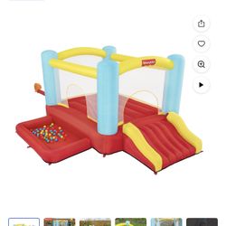 Fisher-Price Bounce House with Ball Pit and Slide, Bouncemania, Indoor/Outdoor, Ages 3+