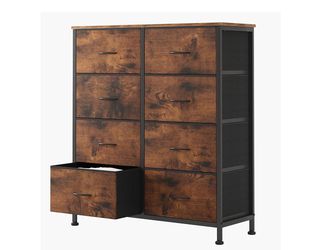 Fabric dresser with wood top