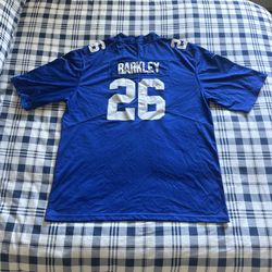Nike New York Giants Jersey Medium Saquan Barkley Mens Blue Short Sleeve