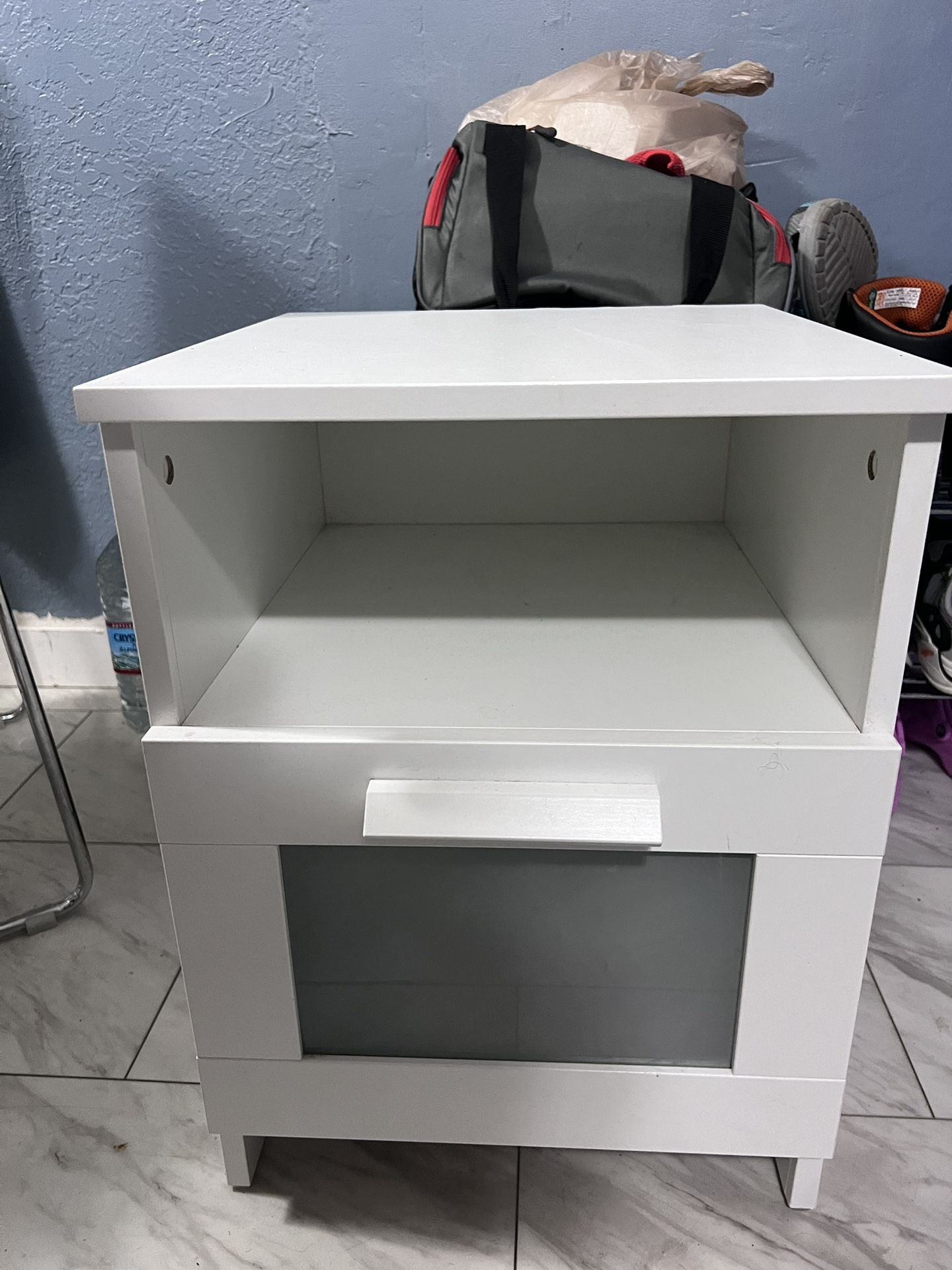 Night stand table with glass