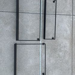 Three Black Metal Wall Mount Shelves 