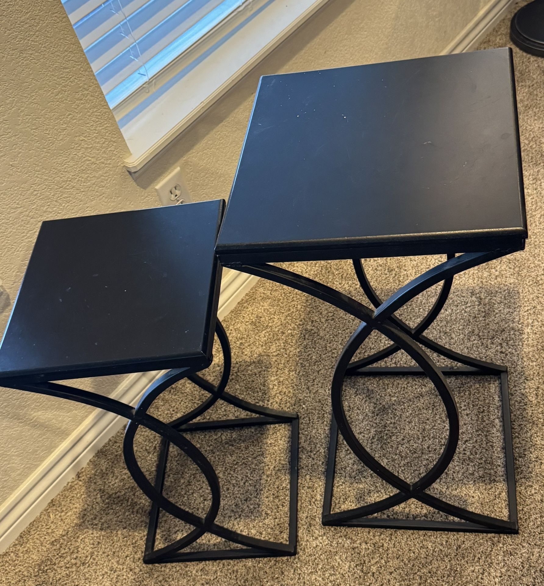Set of 2 Square Living Room Side Tables