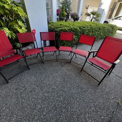 6 Outdoor Folding Dining Chairs 
