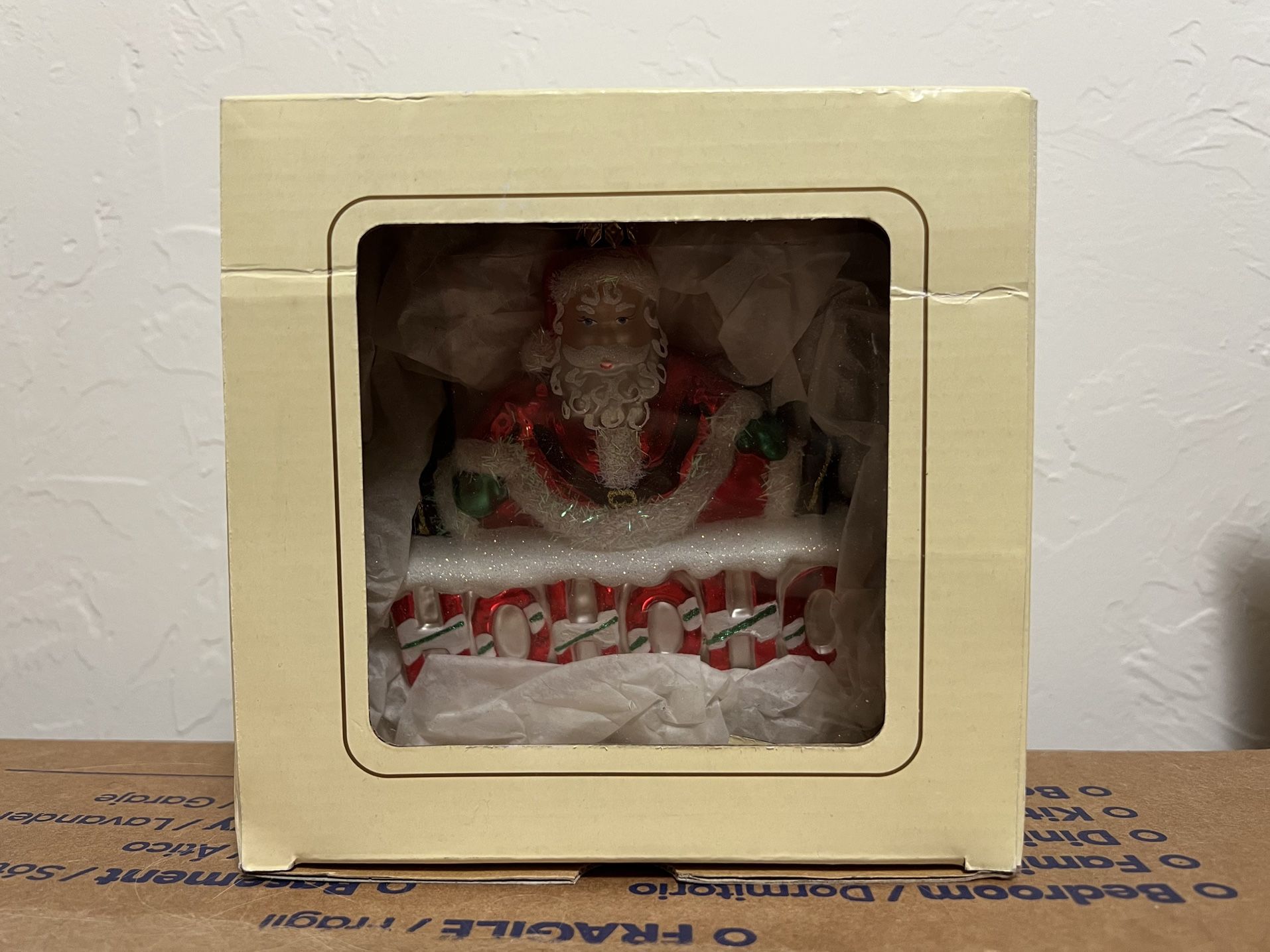 Impuls “Hohoho” Santa Claus 5” Blown Glass Christmas Magic Ornament New In Box