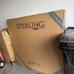 Kohler Sterling Ensemble Tile 33-1/4 in. x 60 in. x 55-1/4 in. 3-Piece Direct-to-Stud Tub and Shower Wall Set in White