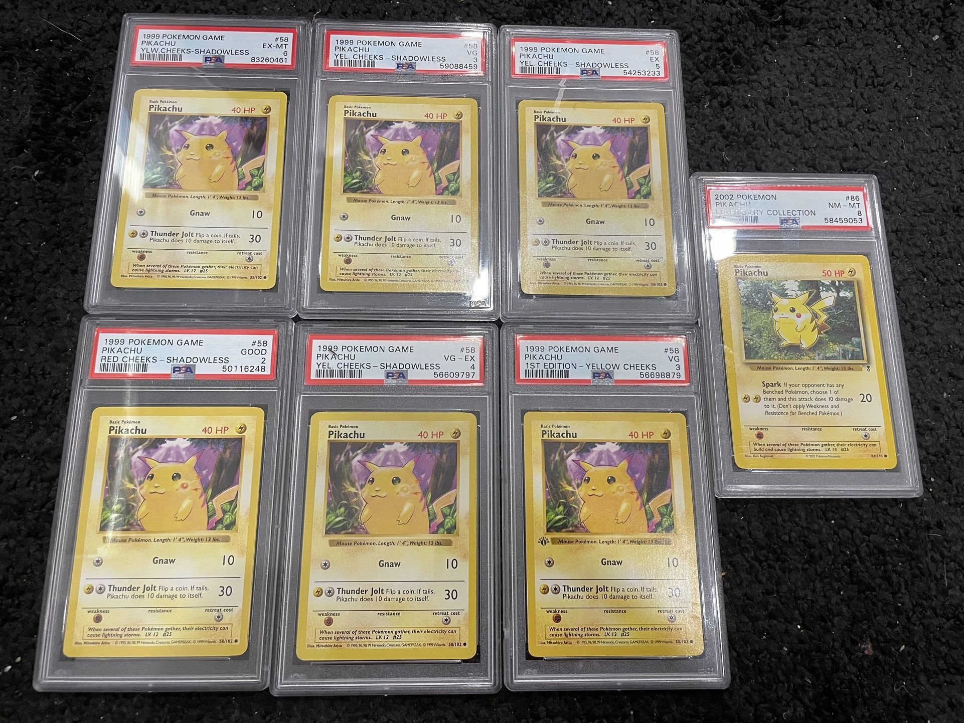 PSA Graded Pikachu Vintage, Basset Shadowless Pokmon Cards - thefunkyskunk.ie PSA Graded Pikachu Vintage, Basset Shadowless Pokmon Cards - thefunkyskunk.ie