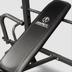 Marcy Pro Weight Lifting  Bench With Bar And Weights