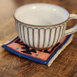 Handmade wool mini Kilim coasters, set of 4