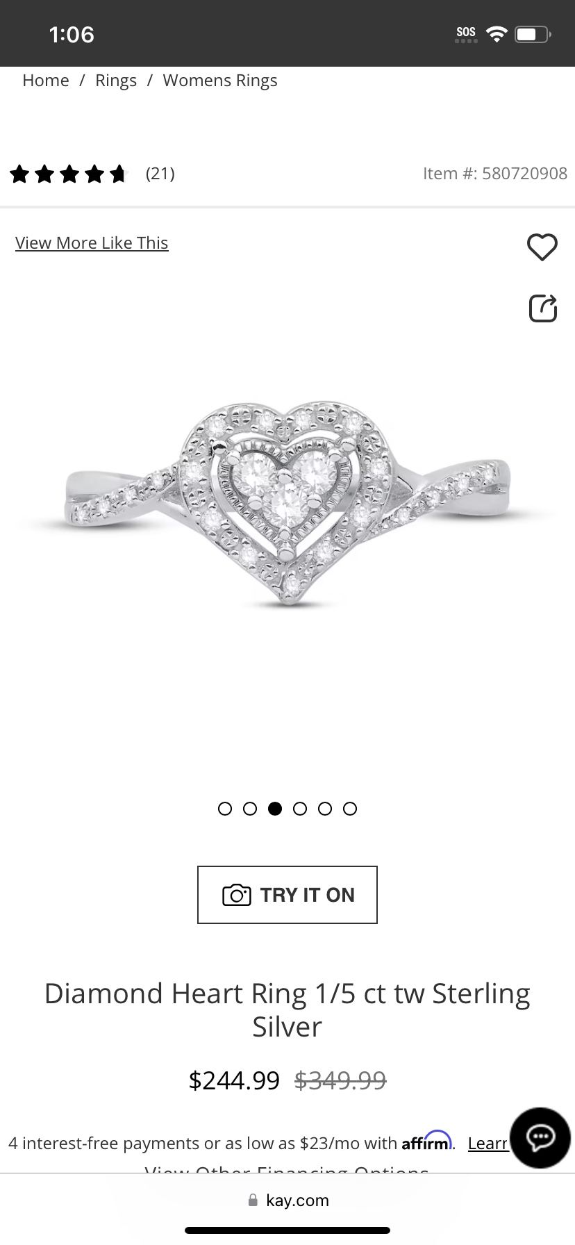 Diamond Heart Promise Ring