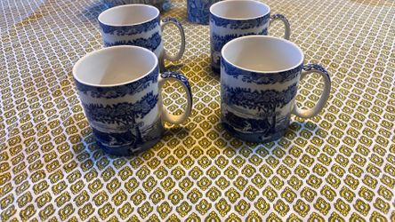 Spode Blue Italian mugs -set of 4. New