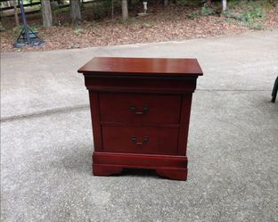 Cherry wood 2 drawer nightstand