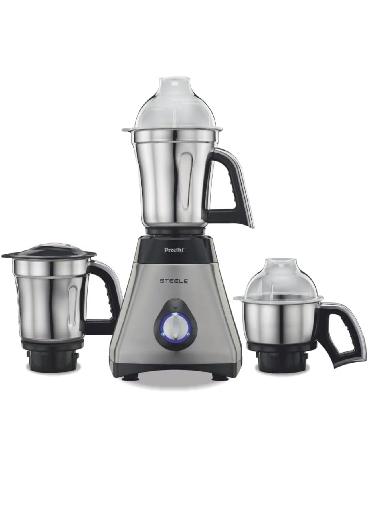 Preethi Steele 110V Mixer Grinder (3 Jars, 550W) – USA/Canada Only