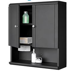 Black Bathroom Wall Metal Cabinet  2 available