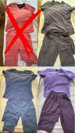 FINAL WEEK SALE—MUST GO! OBO | 3 Scrubs Set | Each or Bundle – See Photos for Sizes – $8 Per Set or $20 for ALL