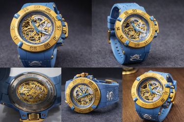Invicta Subaqua Noma III Automatic Skeleton 50mm – Blue/Gold Dragon Strap – Beast