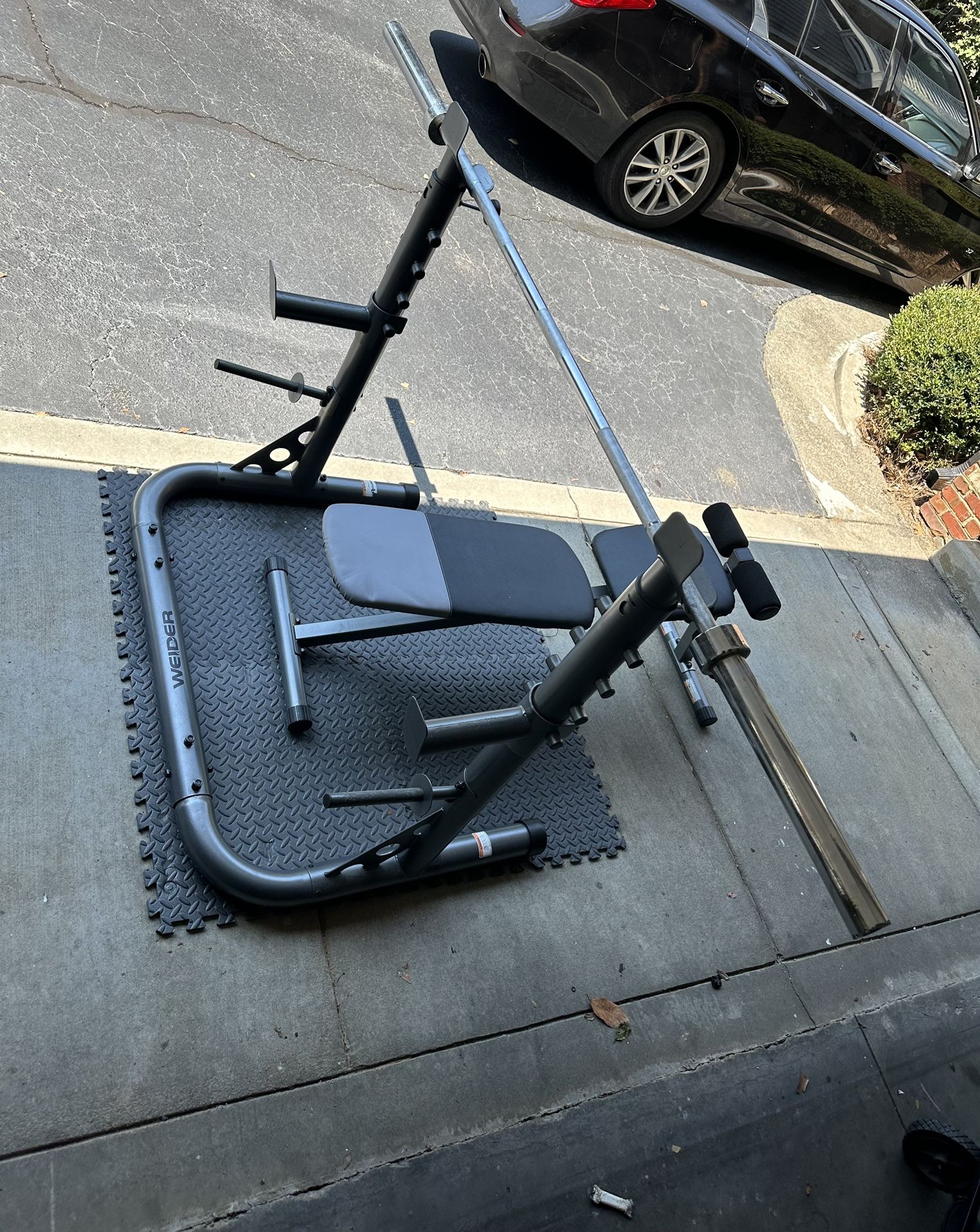 Squat Rack Bench Press With Olympic Weight Bar