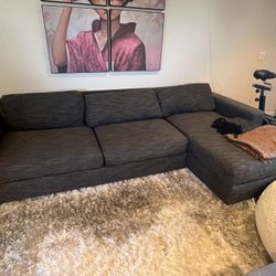 West Elm Black L Couch