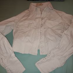 Girls Size Small,  Choosy White Jean Jacket 