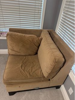 Corner piece sectional beige arm chair