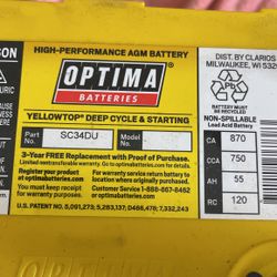 Optima Yellow Top Battery