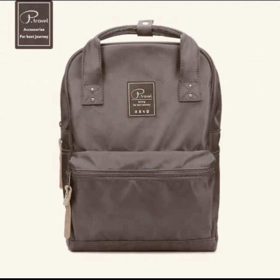 P.Travel Nylon Travel Waterproof Backpack, Grey