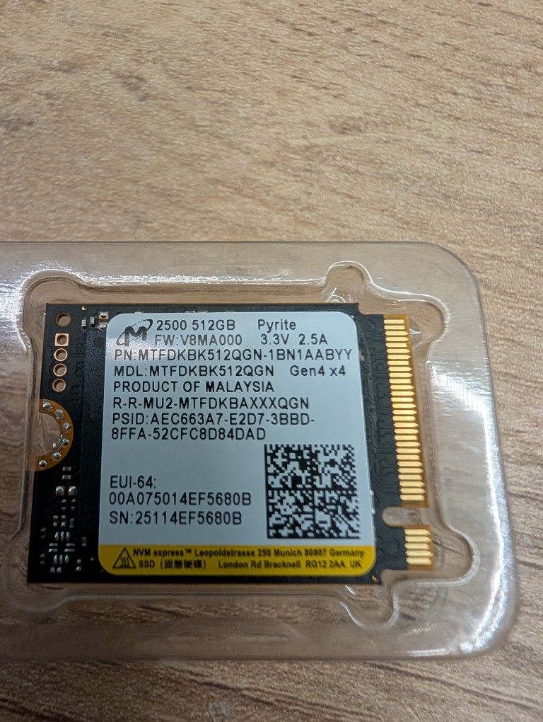 512GB NVME M.2 For Steam Deck