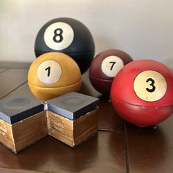 Billiard Ball decor & Billiard Chalk Holder