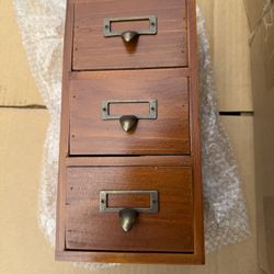 New small rustic real wood chest.