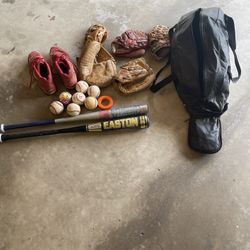 Baseball Bag With Bats And Gloves