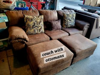 Couch and Loveseat with ottomans