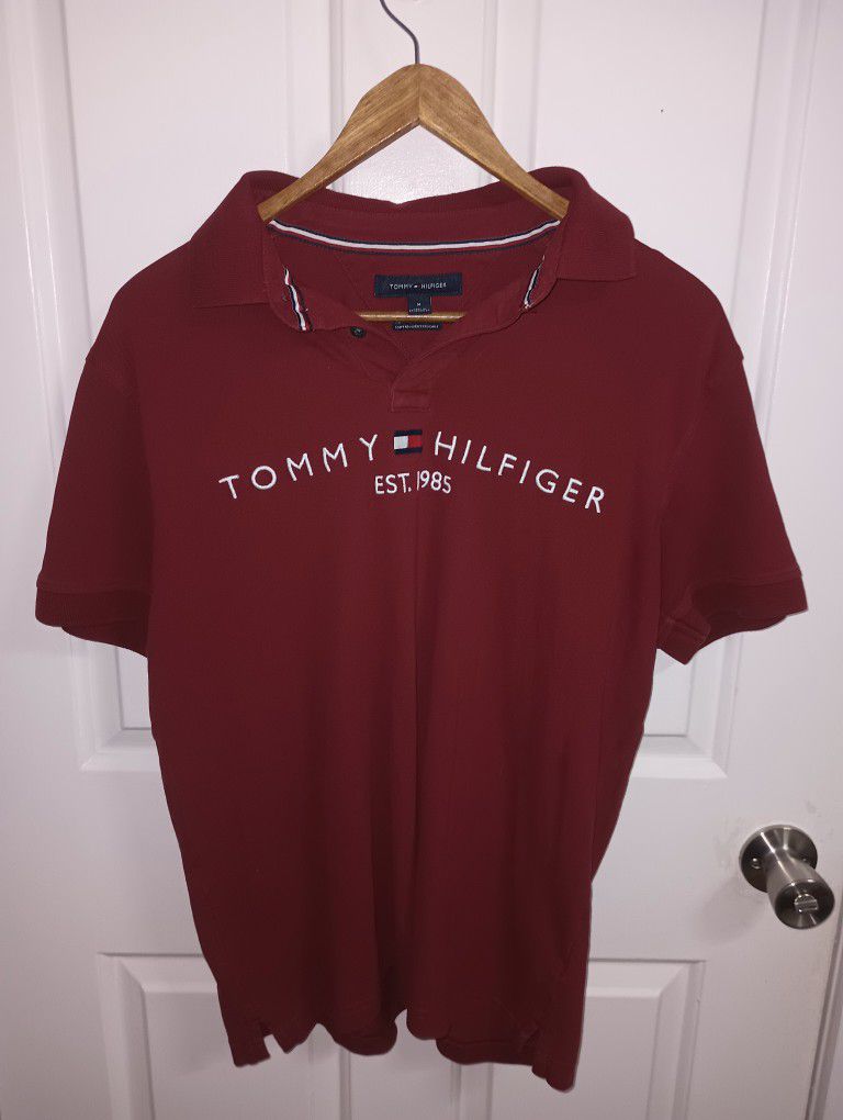 Tommy Hilfiger Red Polo Shirt For Men Size M