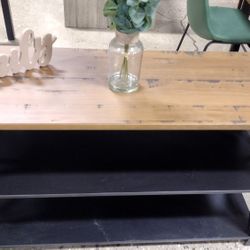 Industrial Black With Brown Top Bookshelf 