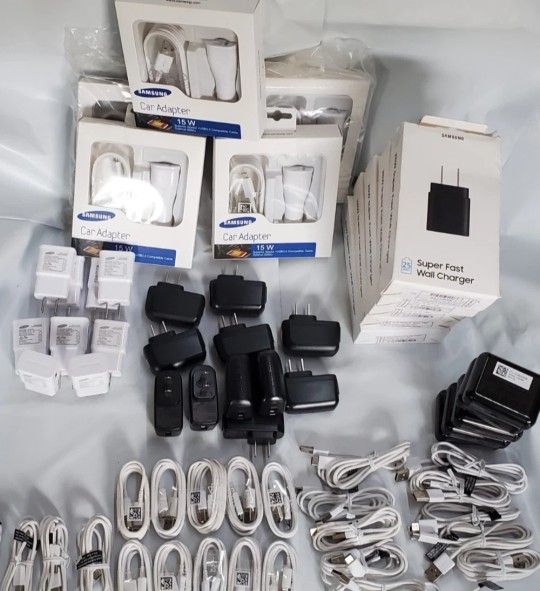 New LOT 65 PCs ORIGINAL SAMSUNG  Adaptors Headphones and Cables Wholesale BULK