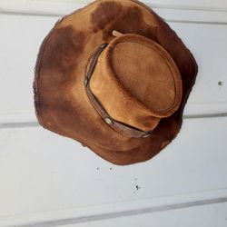 Vintage leather outlaw hat