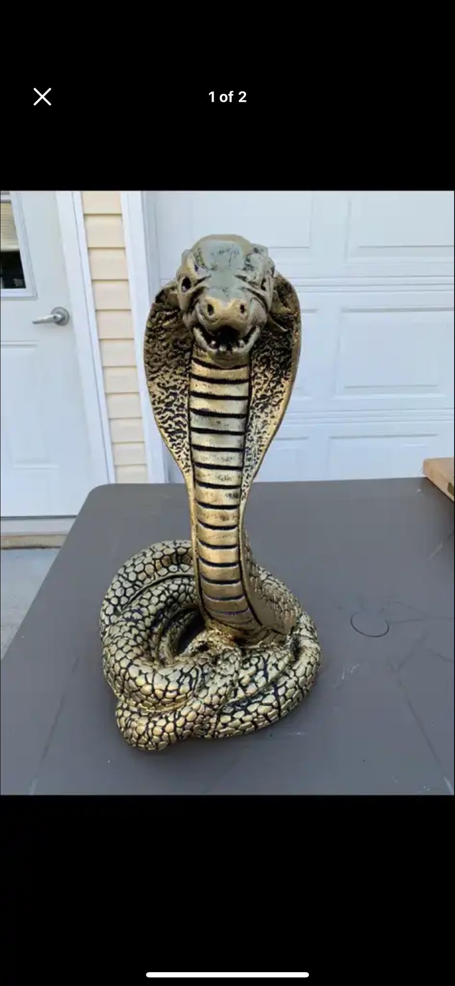Large Golden Cobra Statue