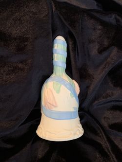 Ceramic Happy Easter Flowered Bell 6” High