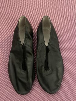 Black Leather Jazz Dance Shoes