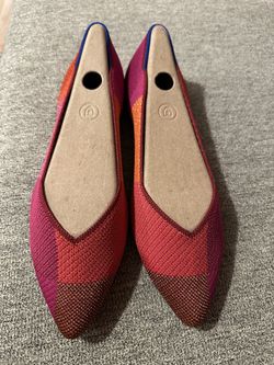 Rothys Point Shoes Metallic Pomegranate Size 10